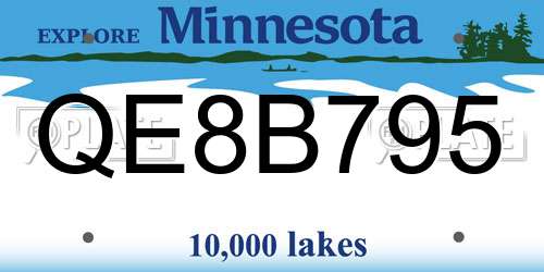 QE8B795 Minnesota License Plate