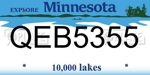 QEB5355 Minnesota License Plate