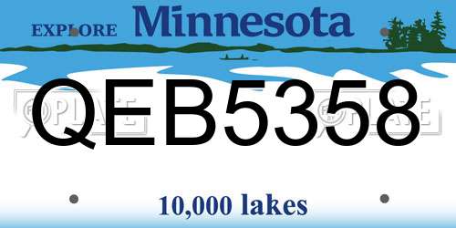 QEB5358 Minnesota License Plate