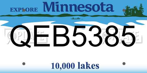 QEB5385 Minnesota License Plate