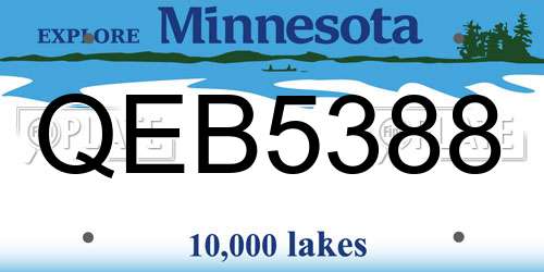QEB5388 Minnesota License Plate