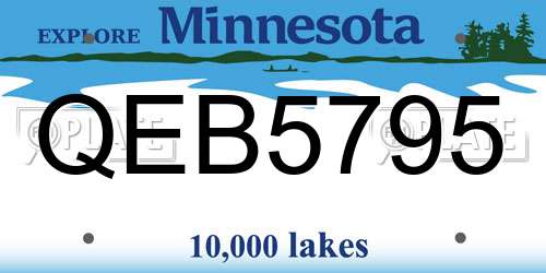 QEB5795 Minnesota License Plate
