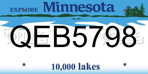 QEB5798 Minnesota License Plate