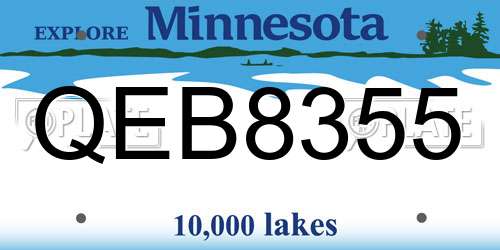 QEB8355 Minnesota License Plate