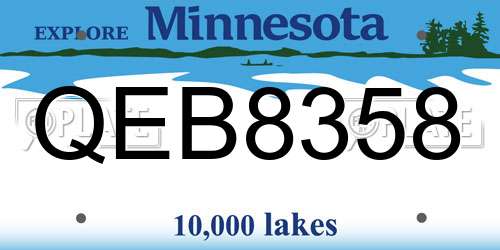 QEB8358 Minnesota License Plate