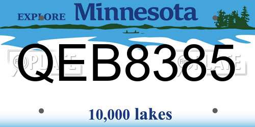 QEB8385 Minnesota License Plate