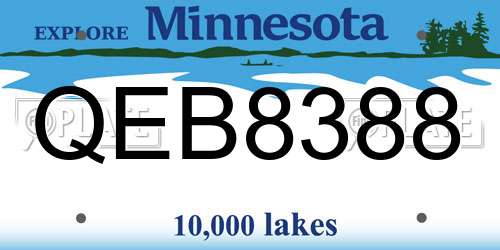 QEB8388 Minnesota License Plate