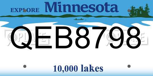 QEB8798 Minnesota License Plate