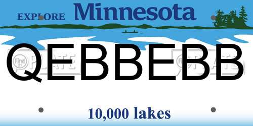 QEBBEBB Minnesota License Plate