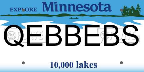 QEBBEBS Minnesota License Plate