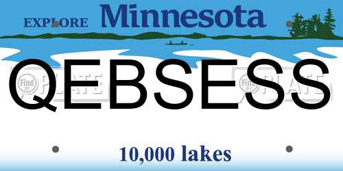 QEBSESS Minnesota License Plate