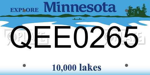QEE0265 Minnesota License Plate