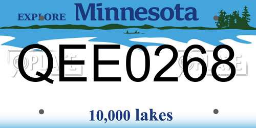 QEE0268 Minnesota License Plate