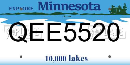 QEE5520 Minnesota License Plate