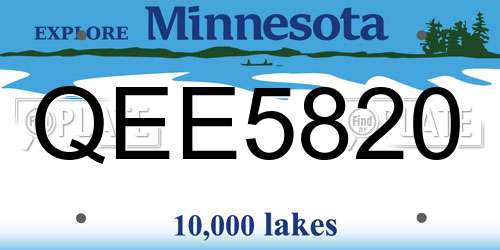 QEE5820 Minnesota License Plate
