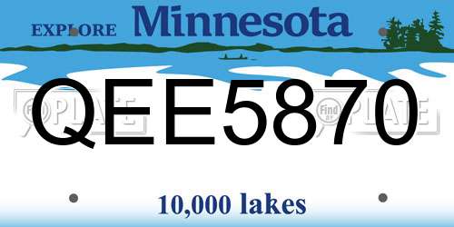 QEE5870 Minnesota License Plate