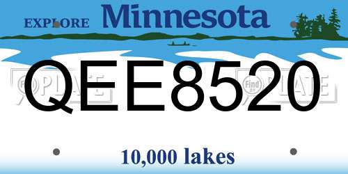 QEE8520 Minnesota License Plate