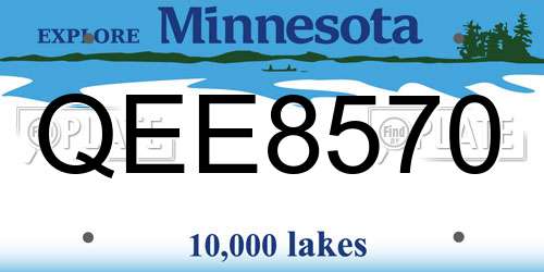 QEE8570 Minnesota License Plate