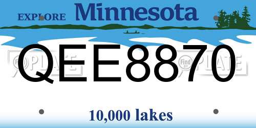 QEE8870 Minnesota License Plate