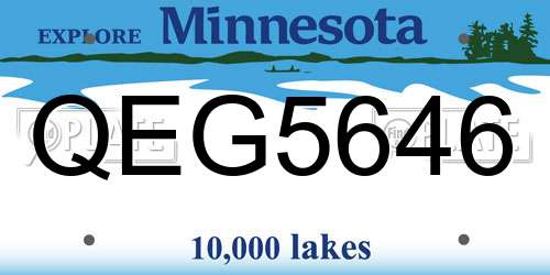 QEG5646 Minnesota License Plate