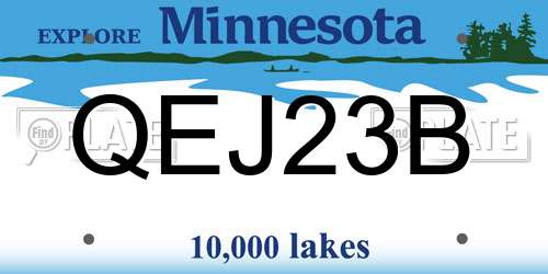 QEJ23B Minnesota License Plate