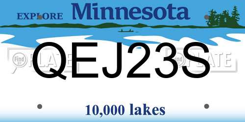 QEJ23S Minnesota License Plate