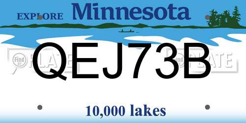 QEJ73B Minnesota License Plate