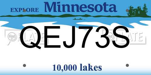QEJ73S Minnesota License Plate