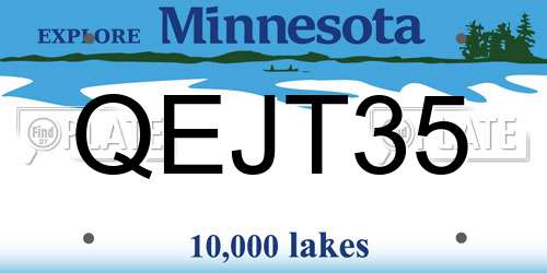 QEJT35 Minnesota License Plate