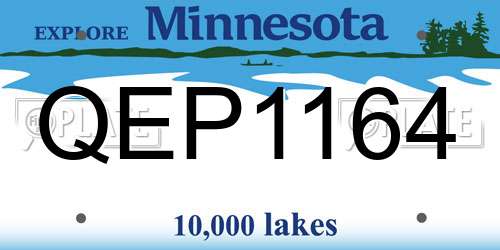 QEP1164 Minnesota License Plate