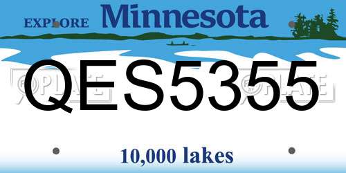 QES5355 Minnesota License Plate