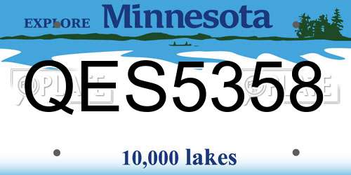 QES5358 Minnesota License Plate