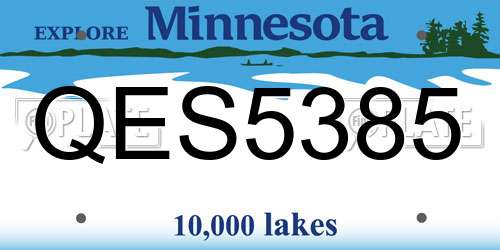QES5385 Minnesota License Plate