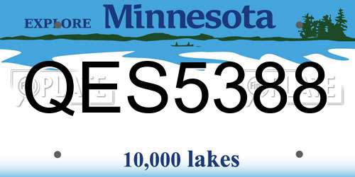 QES5388 Minnesota License Plate