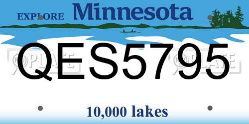 QES5795 Minnesota License Plate