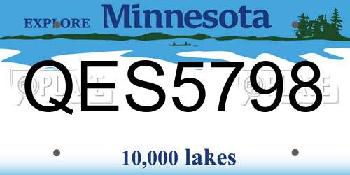 QES5798 Minnesota License Plate