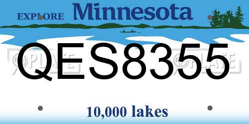 QES8355 Minnesota License Plate