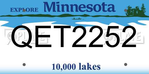 QET2252 Minnesota License Plate