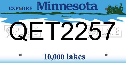 QET2257 Minnesota License Plate