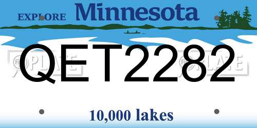 QET2282 Minnesota License Plate