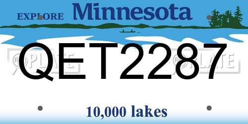 QET2287 Minnesota License Plate