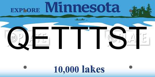 QETTTST Minnesota License Plate