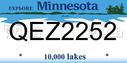 QEZ2252 Minnesota License Plate