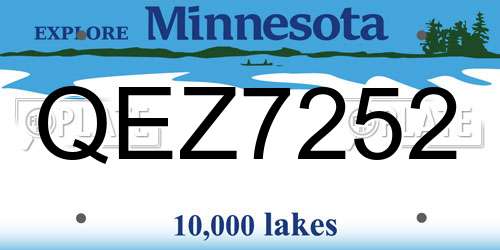 QEZ7252 Minnesota License Plate