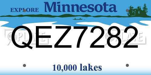 QEZ7282 Minnesota License Plate