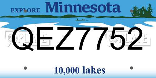 QEZ7752 Minnesota License Plate