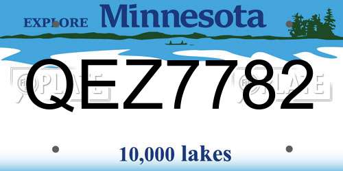 QEZ7782 Minnesota License Plate