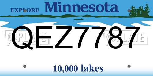 QEZ7787 Minnesota License Plate