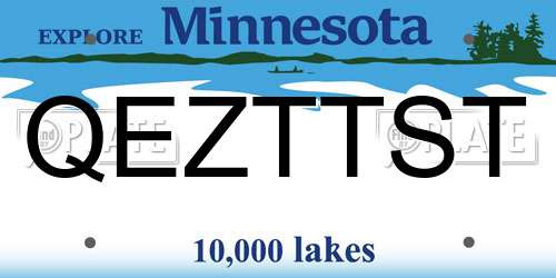 QEZTTST Minnesota License Plate