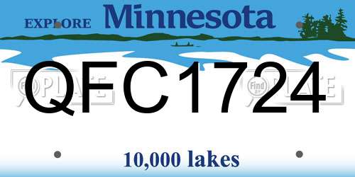 QFC1724 Minnesota License Plate